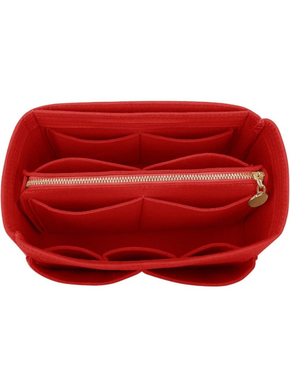 Felt Purse Organizer Insert - Tote Bag Shaper with 5 Sizes & Zipper Dividers